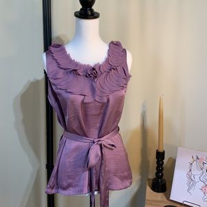 Adiva tank with beautiful lilac color with ruffles size small